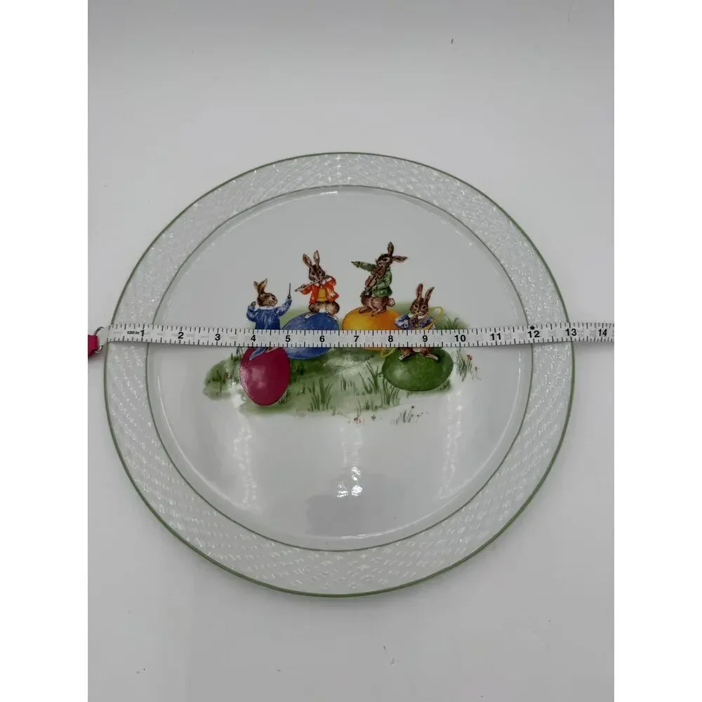 2009 Bunny Band Round Serving Platter William Sonoma Easter